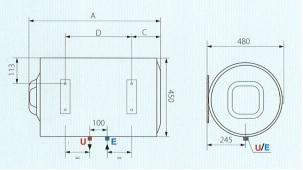 Bojler Ariston Pro1 R 80 H 2K – 80 L Horizontal, WaterPlus & TitanShield