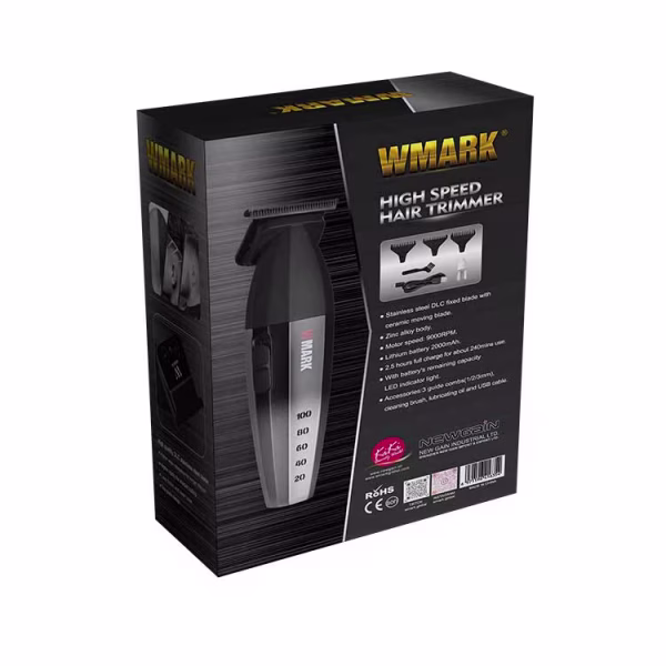 MAKINE QETHJE WMARK Trimmer WMARK NG‑325 – 9000 RPM, Bateri 2000 mAh, Tehe Ceramic &amp; Metal, Përdorim deri 240 min