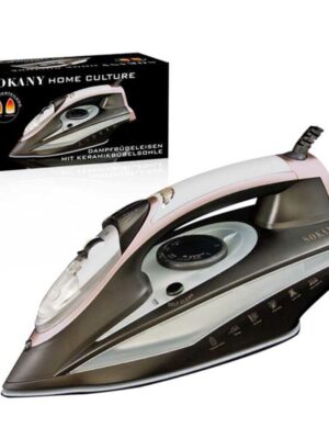 Hekur Sokany AJ-2053-22 – 2400W, taban qeramik SteamGlide, rezervuar 400ml