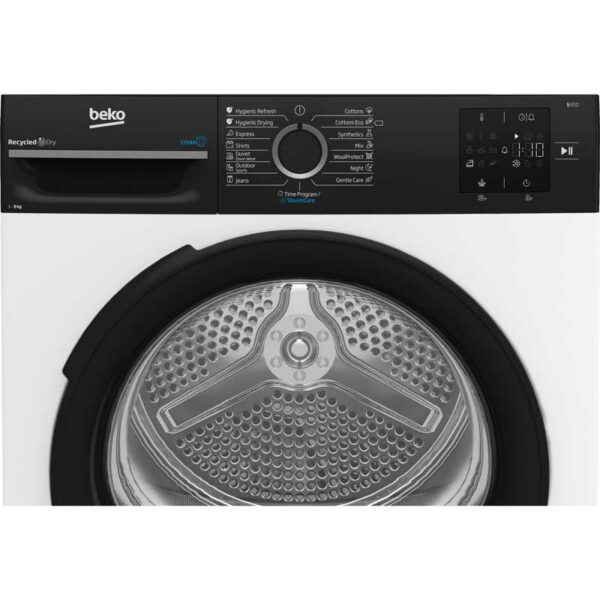 Tharëse Beko BM3T3924WBB 9 kg – Efikasitet maksimal me pompë nxehtësie