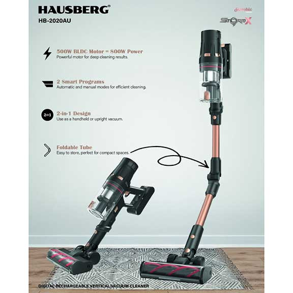 Fshesë Vertikale HAUSBERG HB-2020AU – Pastrim Praktik dhe Efikas për Çdo Ambient