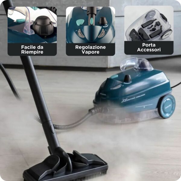 Fshese ARIETE Steam Cleaner XVAPOR Deluxe AR4146BL – Pastrim i Thellë me Avull dhe Stil Modern